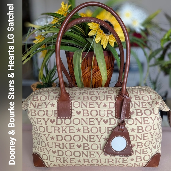 Dooney and Bourke LG Stars & Hearts Satchel - Picture 1 of 14